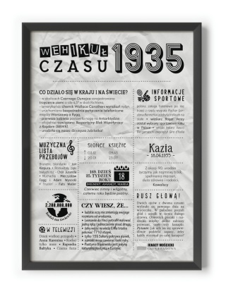 PREZENT na 90 URODZINY dziewięćdziesiątkę - PERSONALIZOWANY PLAKAT