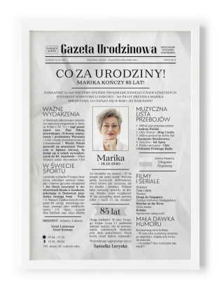 PREZENT na 85 URODZINY oryginalny - PERSONALIZOWANY PLAKAT