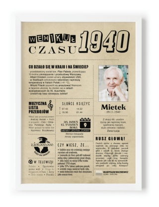 PREZENT na 85 URODZINY oryginalny - PERSONALIZOWANY PLAKAT