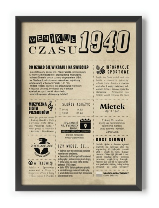 PREZENT na 85 URODZINY oryginalny - PERSONALIZOWANY PLAKAT