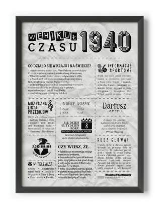 PREZENT na 85 URODZINY oryginalny - PERSONALIZOWANY PLAKAT