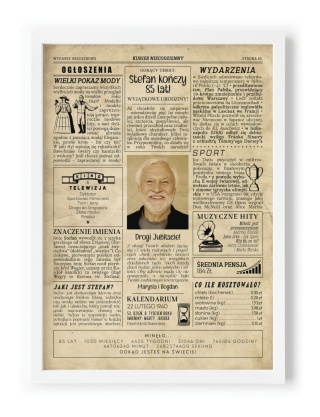 PREZENT na 85 URODZINY oryginalny - PERSONALIZOWANY PLAKAT