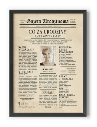 PREZENT na 80 URODZINY na osiemdziesiątkę PERSONALIZOWANY PLAKAT