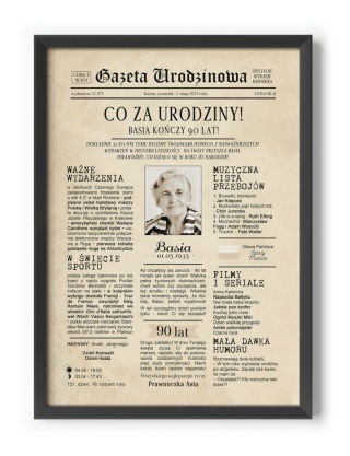 PREZENT na 90 URODZINY dziewięćdziesiątkę - PERSONALIZOWANY PLAKAT