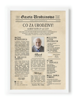 PREZENT na 90 URODZINY dziewięćdziesiątkę - PERSONALIZOWANY PLAKAT