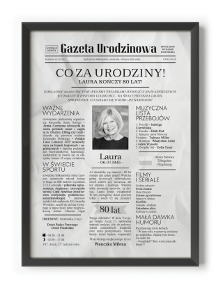PREZENT na 80 URODZINY na osiemdziesiątkę PERSONALIZOWANY PLAKAT