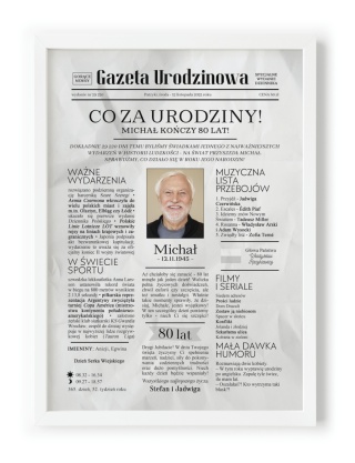 PREZENT na 80 URODZINY na osiemdziesiątkę PERSONALIZOWANY PLAKAT