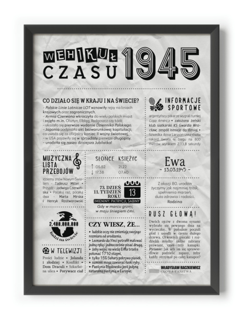 PREZENT na 80 URODZINY na osiemdziesiątkę PERSONALIZOWANY PLAKAT