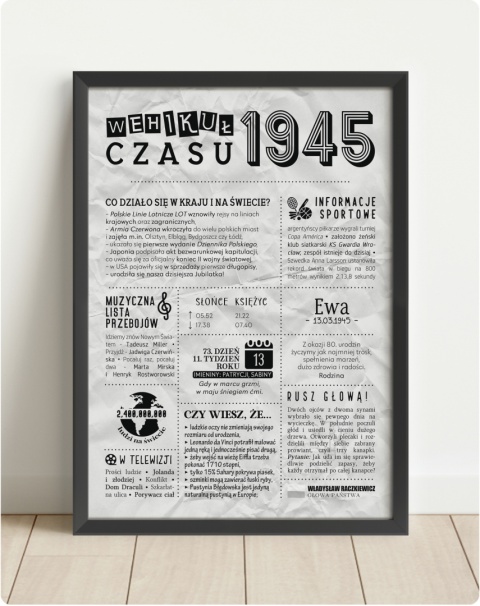 PREZENT na 80 URODZINY na osiemdziesiątkę PERSONALIZOWANY PLAKAT