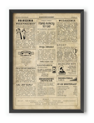 PREZENT na 80 URODZINY na osiemdziesiątkę PERSONALIZOWANY PLAKAT