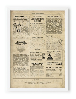 PREZENT na 80 URODZINY na osiemdziesiątkę PERSONALIZOWANY PLAKAT