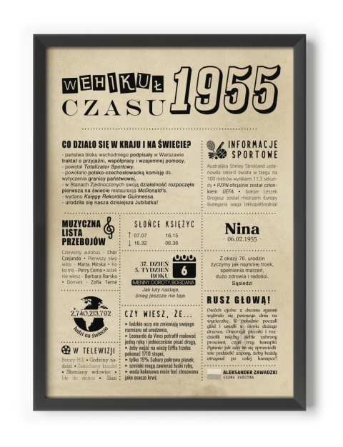 PREZENT na 70 URODZINY na siedemdziesiątkę PERSONALIZOWANY PLAKAT