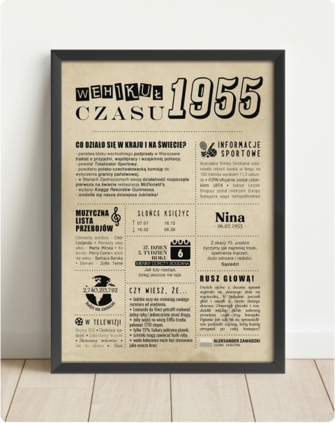 PREZENT na 70 URODZINY na siedemdziesiątkę PERSONALIZOWANY PLAKAT