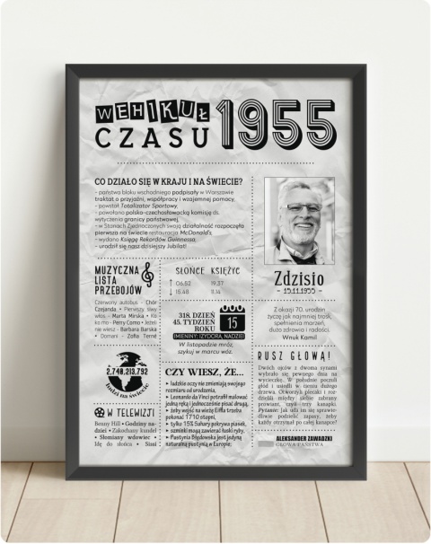 PREZENT na 70 URODZINY na siedemdziesiątkę PERSONALIZOWANY PLAKAT