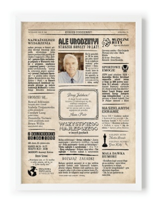 PREZENT na 70 URODZINY na siedemdziesiątkę PERSONALIZOWANY PLAKAT