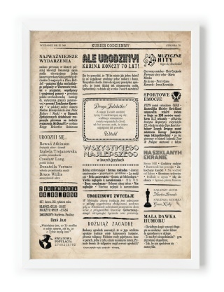 PREZENT na 70 URODZINY na siedemdziesiątkę PERSONALIZOWANY PLAKAT