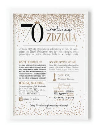 PREZENT na 70 URODZINY na siedemdziesiątkę PERSONALIZOWANY PLAKAT