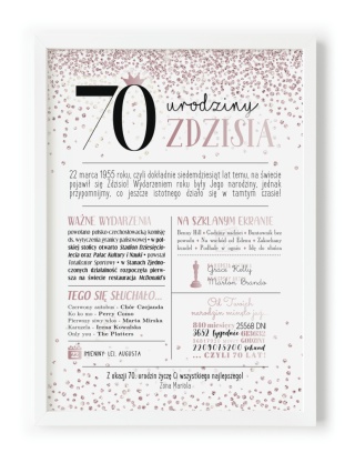 PREZENT na 70 URODZINY na siedemdziesiątkę PERSONALIZOWANY PLAKAT