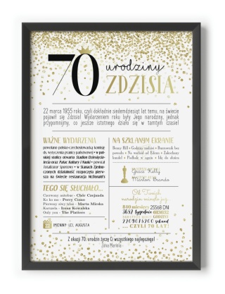 PREZENT na 70 URODZINY na siedemdziesiątkę PERSONALIZOWANY PLAKAT