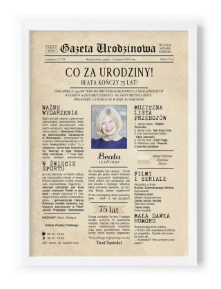 PREZENT na 75 URODZINY oryginalny PERSONALIZOWANY PLAKAT