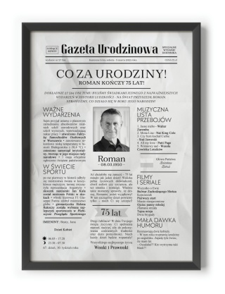 PREZENT na 75 URODZINY oryginalny PERSONALIZOWANY PLAKAT