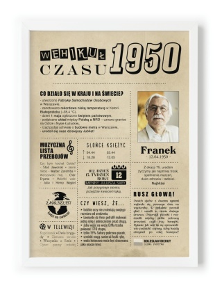 PREZENT na 75 URODZINY oryginalny PERSONALIZOWANY PLAKAT