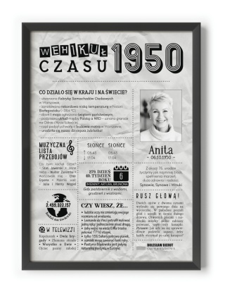 PREZENT na 75 URODZINY oryginalny PERSONALIZOWANY PLAKAT