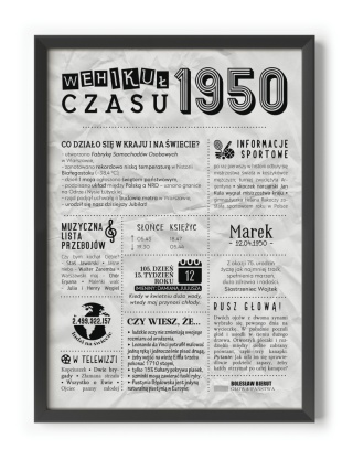 PREZENT na 75 URODZINY oryginalny PERSONALIZOWANY PLAKAT