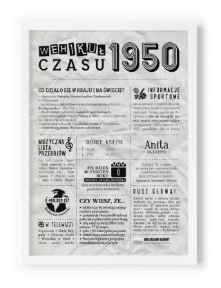 PREZENT na 75 URODZINY oryginalny PERSONALIZOWANY PLAKAT