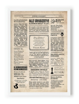 PREZENT na 75 URODZINY oryginalny PERSONALIZOWANY PLAKAT